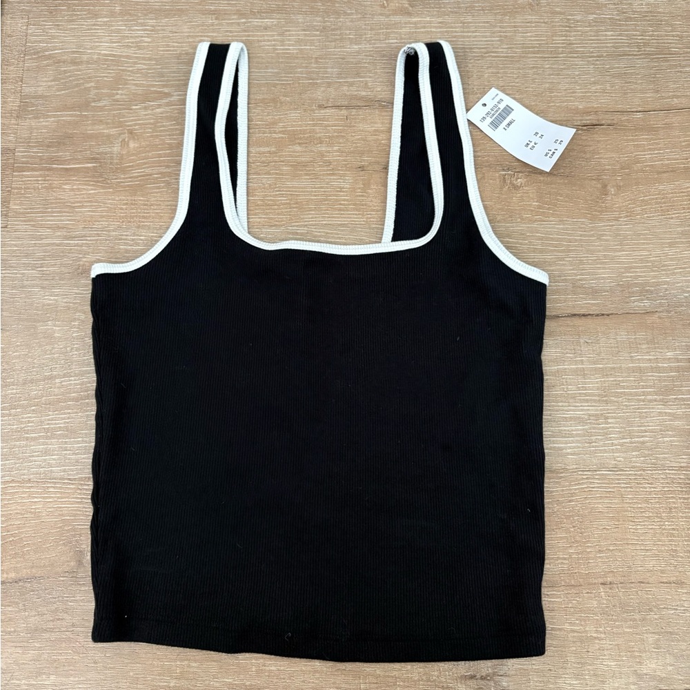 Abercrombie essential cropped square neck ribbed tank size XS